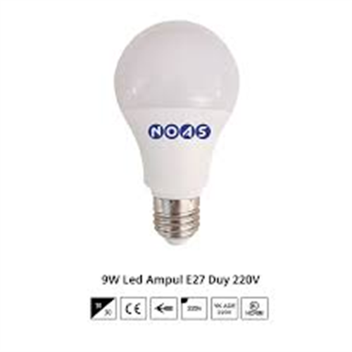 9W LED AMPUL E 27 BEYAZ NOAS